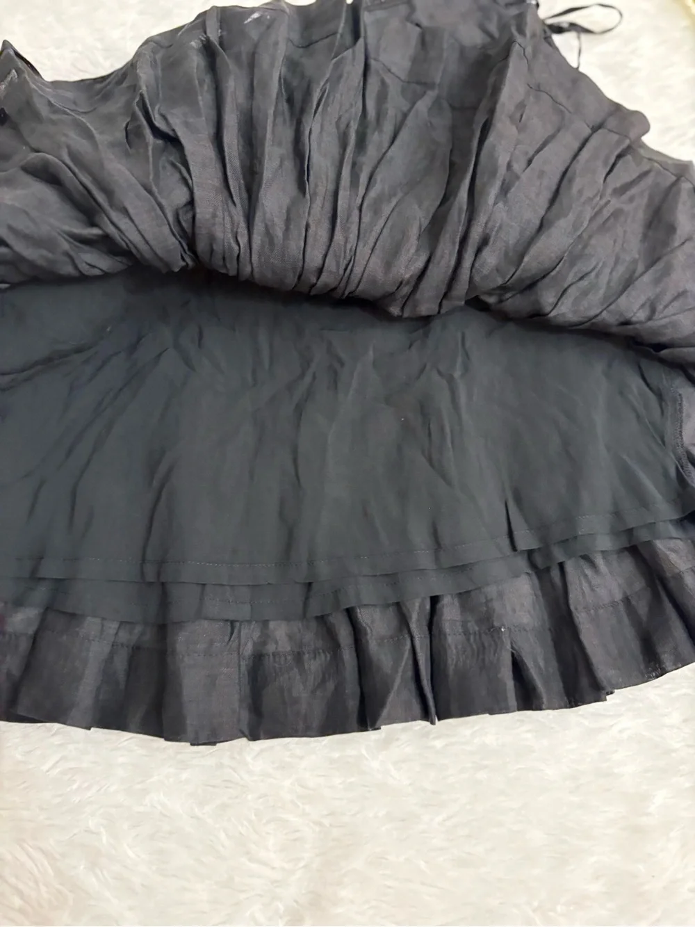 J CREW Pintuck bow mini skirt in ramie Black Eyelet Whimsigoth Mini Skirt Size 0